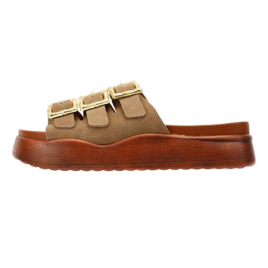 Desert Fleur Gypsum Damen Sandalen Aus Veloursleder In Beige - Image 6