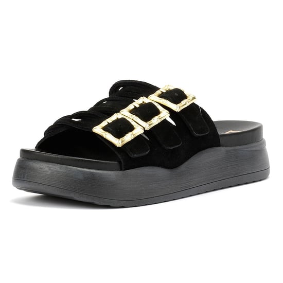 Desert Fleur Gypsum Damen Sandalen Aus Schwarzem Wildleder - Image 3
