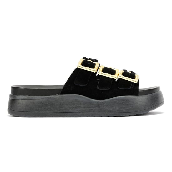 Desert Fleur Gypsum Damen Sandalen Aus Schwarzem Wildleder - Image 5
