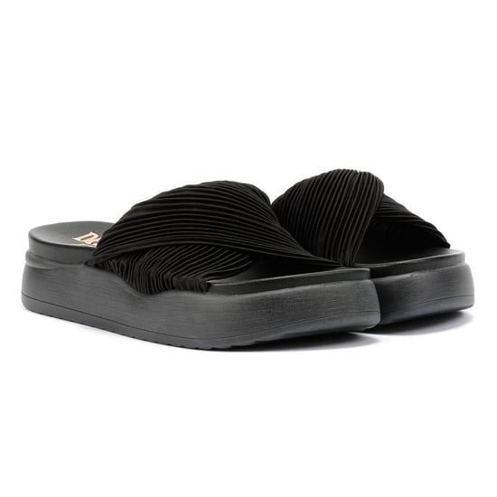 Desert Fleur Gabbro Satin Damen Sandalen In Schwarz - Image 1