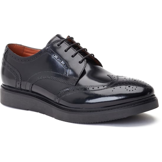 Base London Joe Leder Herren Schwarz Brogues-Schuhe - Image 1