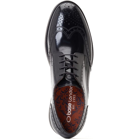 Base London Joe Leder Herren Schwarz Brogues-Schuhe - Image 4