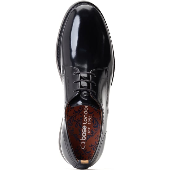 Base London Roly Leder Herrenschuhe in Schwarz Oxford Stil - Image 4