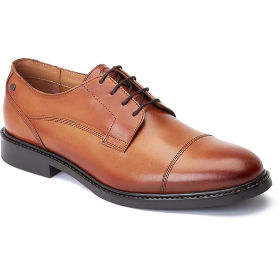 Base London Magnus Leder Herren Oxford Schuhe in verbranntem Braun. - Image 1