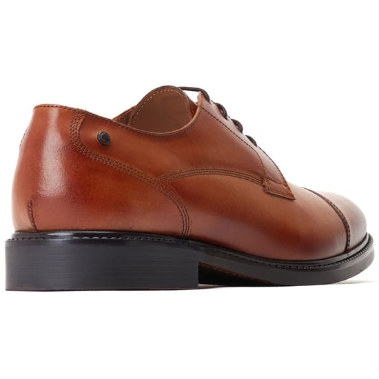 Base London Magnus Leder Herren Oxford Schuhe in verbranntem Braun. - Image 2