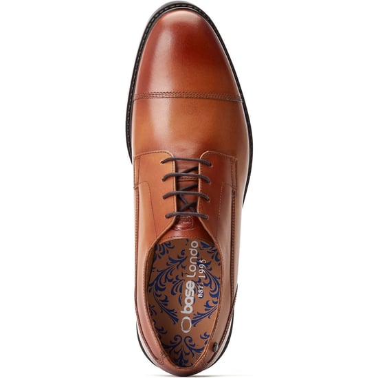 Base London Magnus Leder Herren Oxford Schuhe in verbranntem Braun. - Image 4
