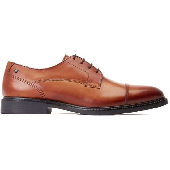 Base London Magnus Leder Herren Oxford Schuhe in verbranntem Braun. - Image 5