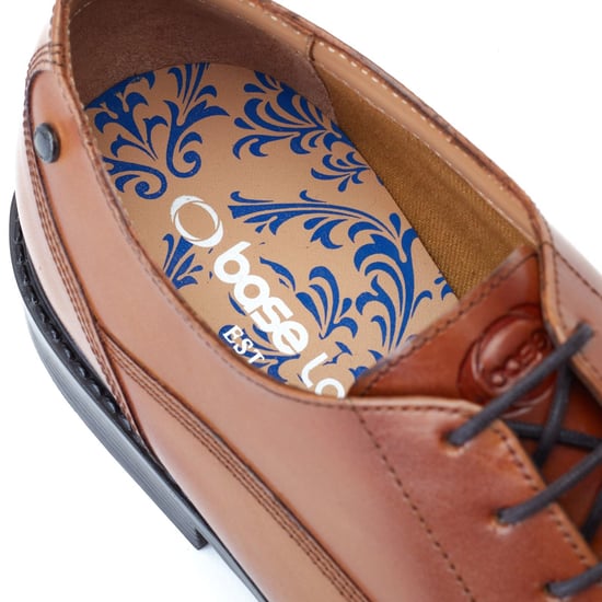Base London Magnus Leder Herren Oxford Schuhe in verbranntem Braun. - Image 6