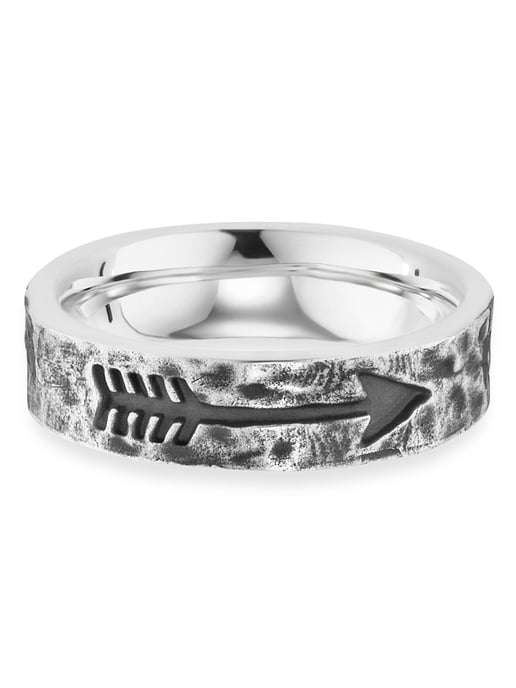 cai Ring 925/- Sterling Silber rhodiniert matt Pfeil - Image 1