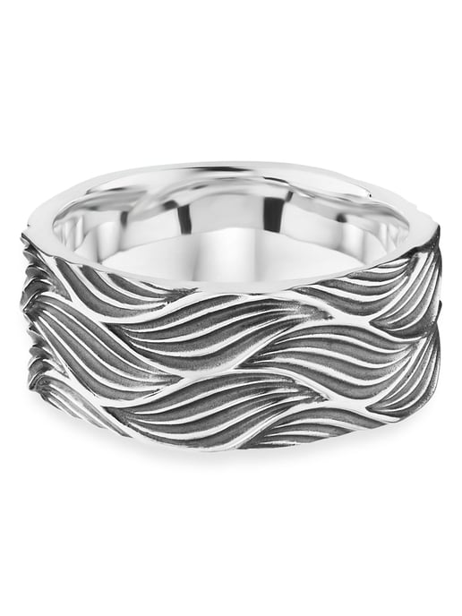 cai Ring 925/- Sterling Silber oxidiert Wellen - Image 1