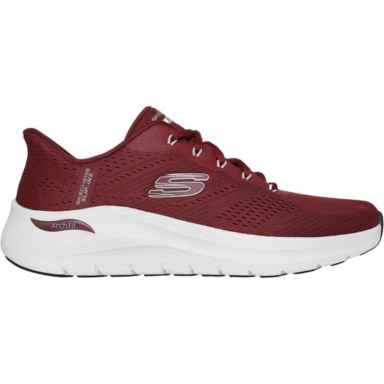 Skechers Arch Fit 2.0 Lestur Textile Herren Burgund Sneakers - Image 6