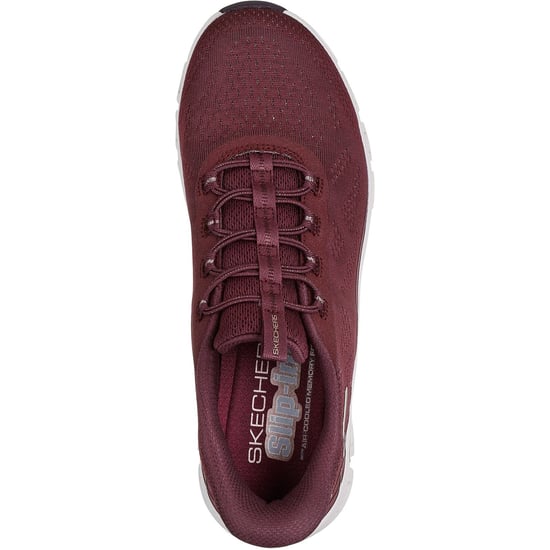 Skechers Glide-Step Elevate Amaze Textil Damen Burgunder Trainers - Image 4