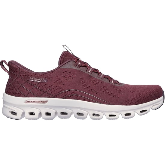 Skechers Glide-Step Elevate Amaze Textil Damen Burgunder Trainers - Image 6