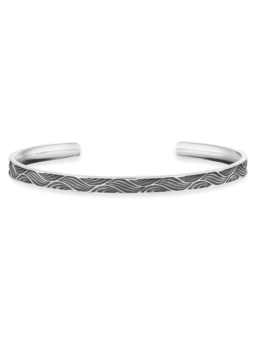 cai Armreif 925/- Sterling Silber oxidiert Wellen - Image 1