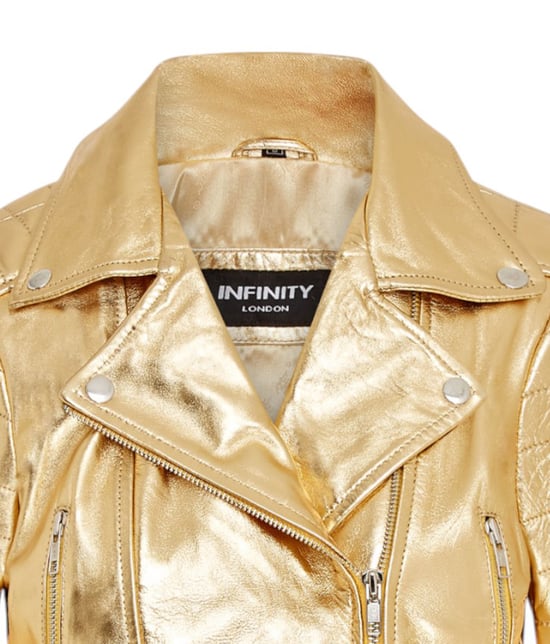 Goldene, verkürzte Brando-Bikerjacke aus Leder für Damen – Durban - Image 6