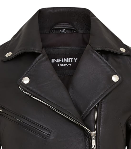 Schwarze klassische Brando-Biker-Lederjacke für Damen – Soweto - Image 5