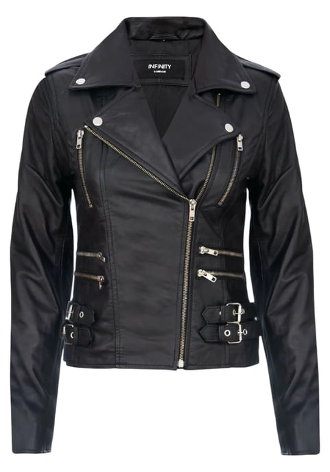 Damen Leder Schwarz Brando Bikerjacke-Constantia - Image 2