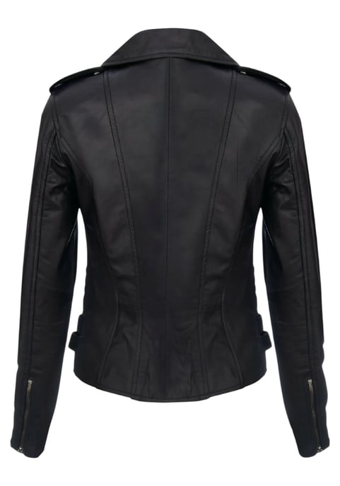 Damen Leder Schwarz Brando Bikerjacke-Constantia - Image 5
