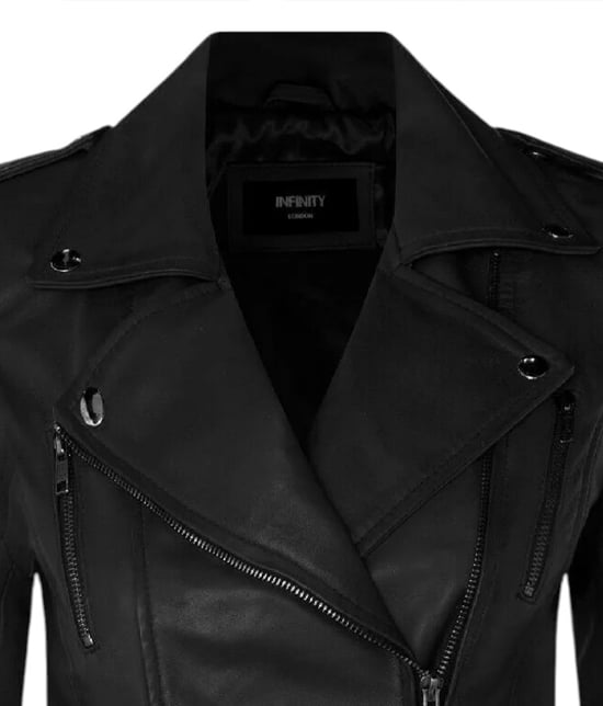 Damen Leder Matt Schwarz Brando Bikerjacke-Constantia - Image 6
