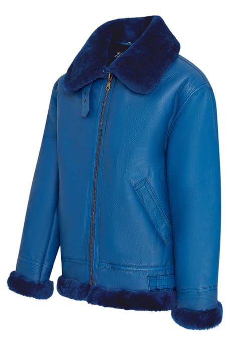 Blaue B3 Bomberjacke aus Schaffell für Herren der RAF Aviator - Sibasa - Image 4