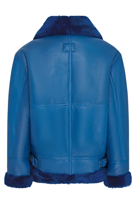 Blaue B3 Bomberjacke aus Schaffell für Herren der RAF Aviator - Sibasa - Image 5