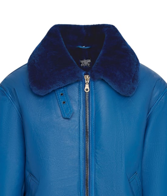 Blaue B3 Bomberjacke aus Schaffell für Herren der RAF Aviator - Sibasa - Image 6