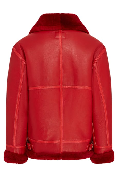 Rote B3 Bomberjacke aus Schaffell für Herren der RAF Aviator - Sibasa - Image 5
