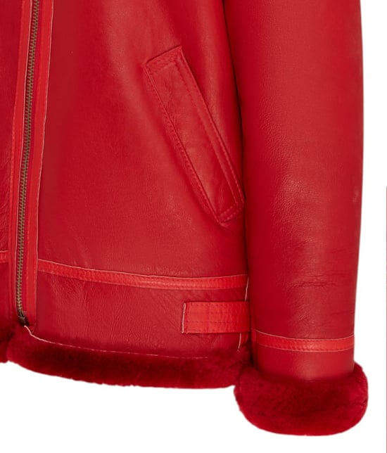 Rote B3 Bomberjacke aus Schaffell für Herren der RAF Aviator - Wyndham - Image 6