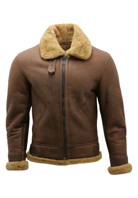 Herren Fliegerjacke aus Schaffellleder B3 aus dem 2. Weltkrieg, Ingwerbraun, Paar - Image 4