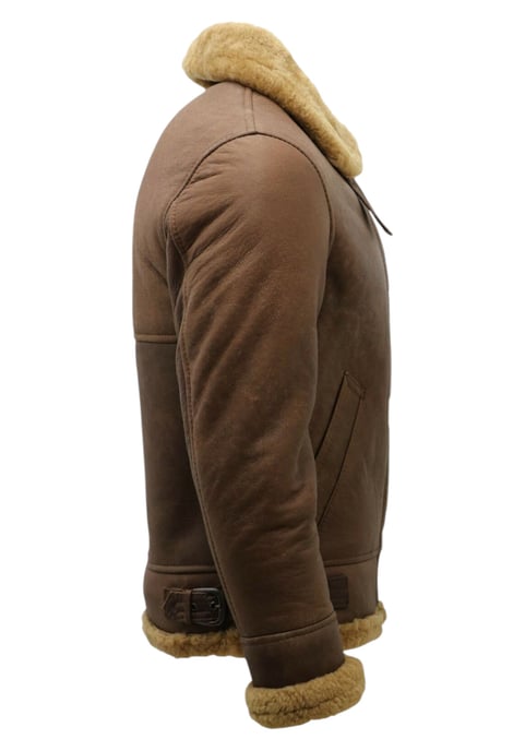 Herren Fliegerjacke aus Schaffellleder B3 aus dem 2. Weltkrieg, Ingwerbraun, Paar - Image 5
