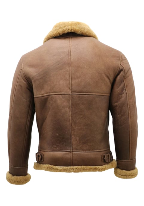Herren Fliegerjacke aus Schaffellleder B3 aus dem 2. Weltkrieg, Ingwerbraun, Paar - Image 6