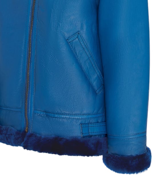 Herren Blaue B3 Bomber RAF Aviator Schaffelljacke – Wyndham - Image 6