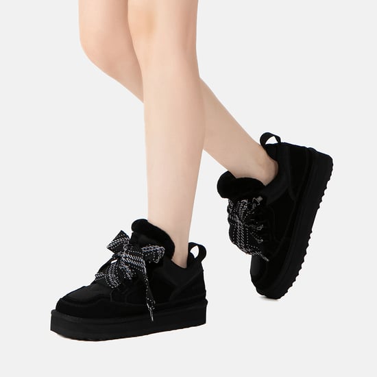 EVER AU Australien Damen Marmorierte Schnür-Plateau-Sneaker-Stiefel - Image 2