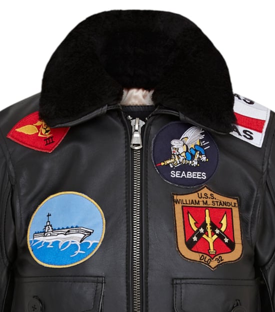 Schwarze A2 Top Gun Leder-Bomberjacke für Damen – Federn - Image 6