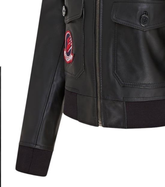 Schwarze A2 Top Gun Leder-Bomberjacke für Damen – Sunbury - Image 6