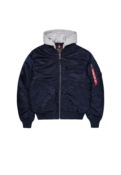 MA-1 Zip Hood Back Embroidery Bomber Jacket - Image 1