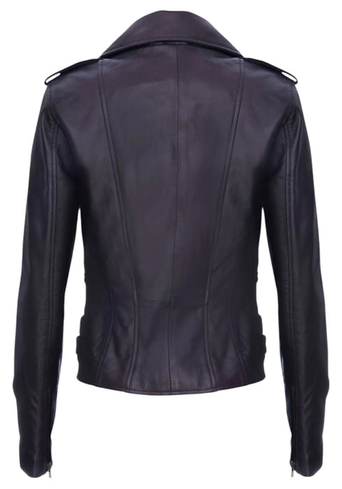 Damen Leder Lila Brando Bikerjacke-Constantia - Image 5