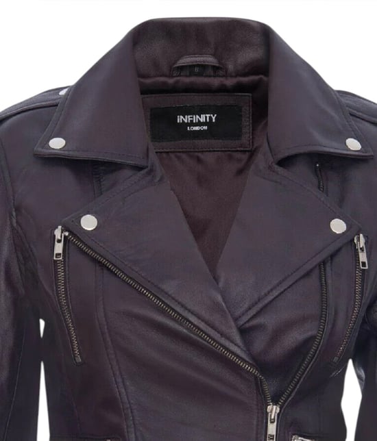 Damen Leder Lila Brando Bikerjacke-Constantia - Image 6