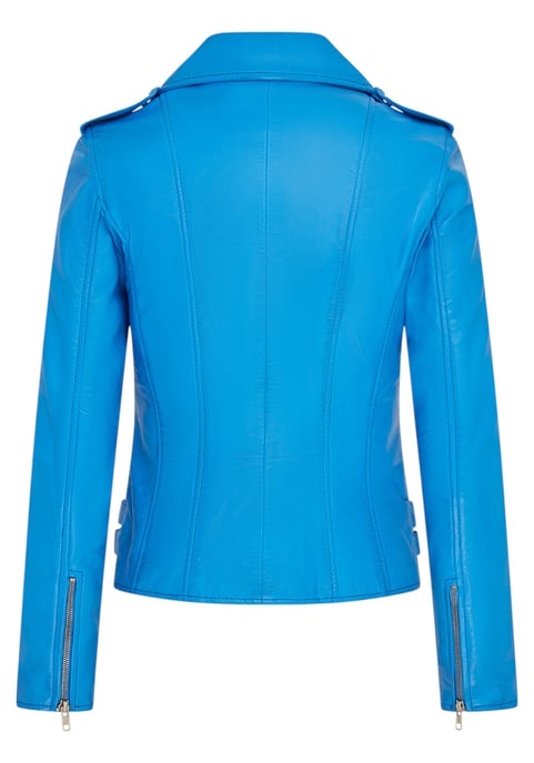 Damen Leder Blau Brando Bikerjacke-Constantia - Image 5