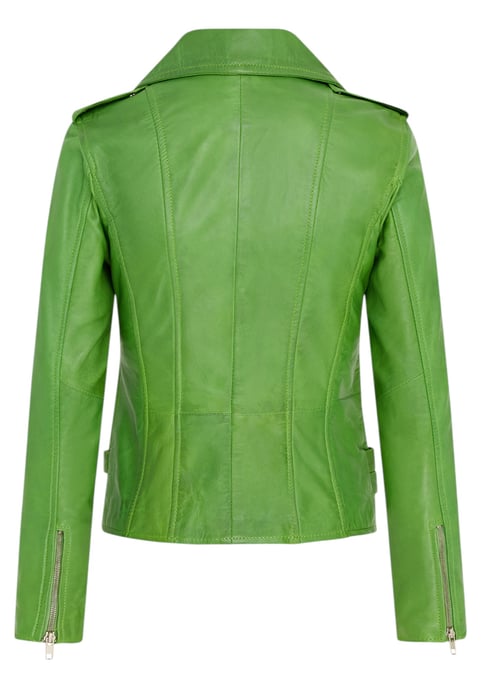 Damen Leder Apfelgrün Brando Bikerjacke-Constantia - Image 5