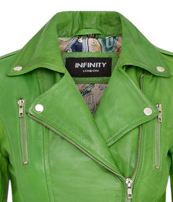 Damen Leder Apfelgrün Brando Bikerjacke-Constantia - Image 6