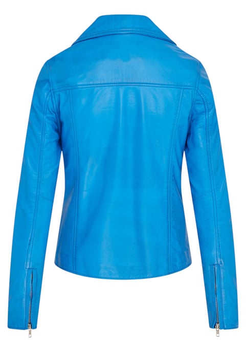 Blaue klassische Brando-Biker-Lederjacke für Damen – Soweto - Image 5
