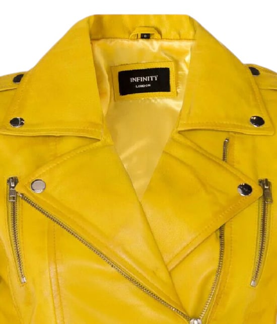 Damen Leder Gelb Brando Bikerjacke-Constantia - Image 6