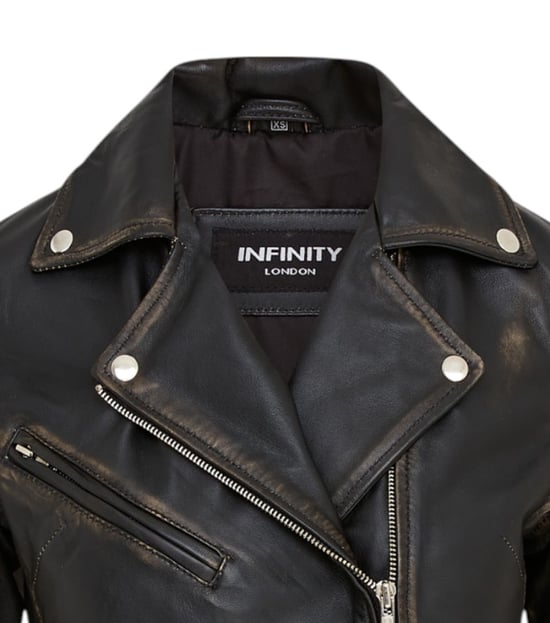 Schwarze klassische Brando-Biker-Lederjacke für Damen im Vintage-Stil – Soweto - Image 6