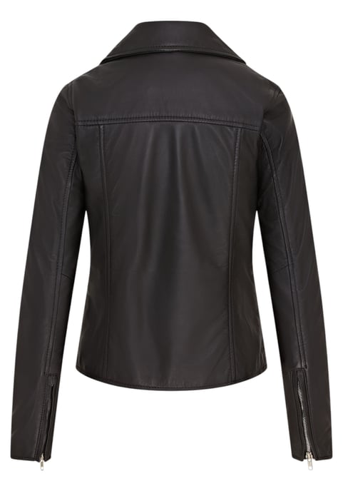Schwarze klassische Brando-Biker-Lederjacke für Damen – Broome - Image 4
