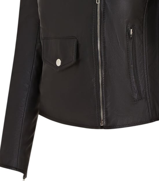 Schwarze klassische Brando-Biker-Lederjacke für Damen – Broome - Image 6