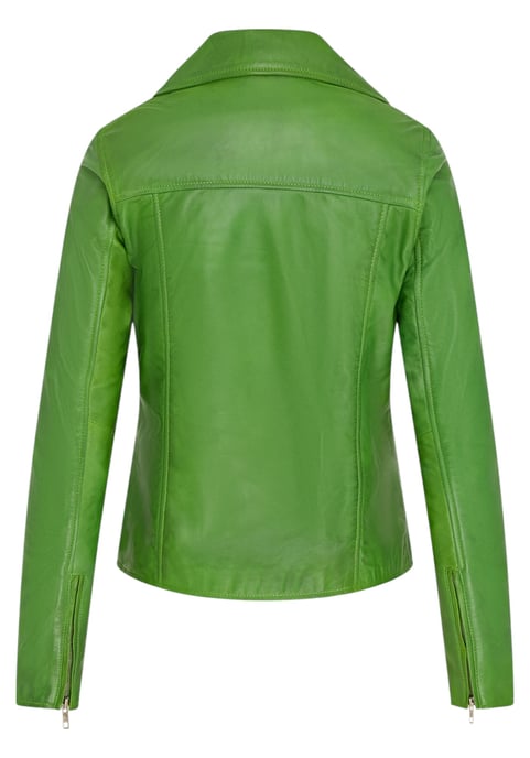 Apfelgrüne klassische Brando-Biker-Lederjacke für Damen – Soweto - Image 5