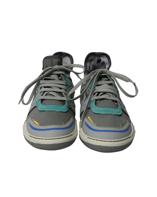 Lanvin Mid Top Neopren-Tauchsneaker aus grauem Nubuk-Kalbsleder - Image 2