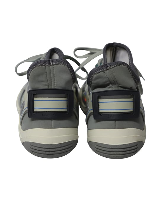 Lanvin Mid Top Neopren-Tauchsneaker aus grauem Nubuk-Kalbsleder - Image 4