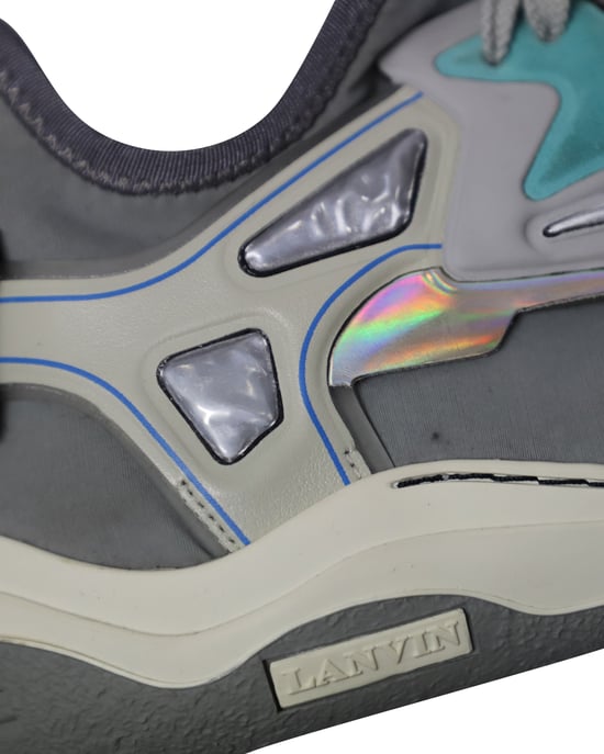 Lanvin Mid Top Neopren-Tauchsneaker aus grauem Nubuk-Kalbsleder - Image 5